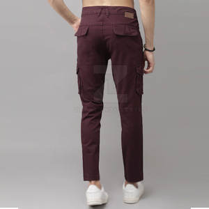 Pantalon cargo droit léger et décontracté pour hommes, avec logo personnalisé, respirant, écologique, séchage rapide, 100% coton - Product Image 2