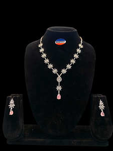 Conjunto de collares con perlas y diamantes americanos AD Joyería de moda para Aniversario de compromiso o presentaciones de regalos - Product Image 5