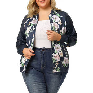 Chaqueta bomber simple con tela suave y apariencia elegante Chaqueta bomber informal de moda con cremallera frontal - Product Image 1