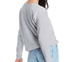 Sudadera de Gran Tamaño con Cuello Redondo y Hombros Caídos, Lisa, de Felpa, de Algodón y Poliéster para Mujer, Venta al por Mayor - Product Image 3
