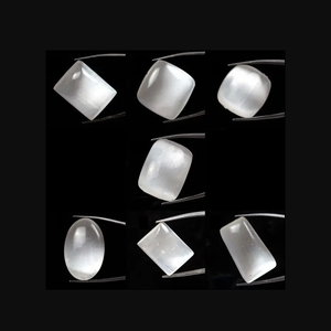 Pierre naturelle de sélénite, cristal de forme mixte, pierre précieuse en vrac, cabochon, cristal de guérison, pierre précieuse, toutes formes, cabochon - Product Image 2