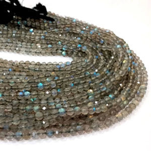 Labradorite naturelle ronde facettes 4.5 à 5mm perles vendu par brin 13 pouces de long - Product Image 1