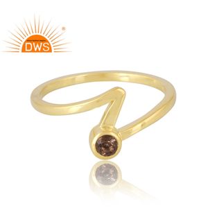 แหวนพลอยควันชุบทอง18K 925เงินสเตอร์ลิงประดับอัญมณีอัญมณีสีธรรมชาติอัญมณีละเอียดเป็นของขวัญสำหรับผู้หญิง - Product Image 3