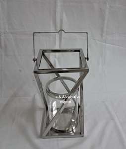 Portavelas Cuadrado de Acero Inoxidable con Diseño de Linterna Trenzada, Iluminación para Eventos, Centro de Mesa para Bodas, Decoración para Mesa de Comedor - Product Image 3