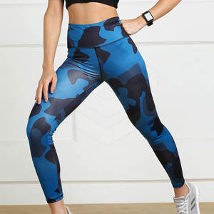 Most Popular Women Heat-Transfer Printed Skinny Elastic Waist Leggings <b>Spring</b> Active Fitness Wear Private Label - Product Image 4