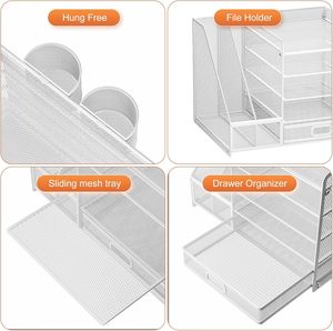 Bán Buôn Kim Loại Lưới Văn Phòng Tổ Chức Giá Máy Tính Để Bàn Tài Liệu Tập Tin Lưu Trữ Với Chủ Bút Cho Nhà/Văn Phòng & Phòng Khách - Product Image 4