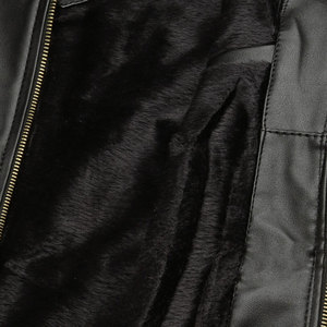 Vêtements d'extérieur coupe régulière tenue tendance pour hommes veste en cuir de motards vêtements d'hiver veste en cuir pour hommes de style fermeture éclair - Product Image 6