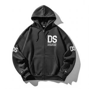 Sudadera con capucha con cremallera YKK superventas 100% algodón Super calidad y transpirable impresión personalizada cuello con capucha de gran tamaño para invierno - Product Image 3