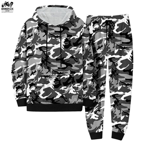 ชุดวอร์มลายพรางคุณภาพสูงสำหรับผู้ชาย ชุดวอร์มสไตล์ใหม่ รับสกรีนโลโก้ ชุดวอร์มผ้าฝ้ายฟลีซลายพรางแบบสวมหัว - Product Image 2