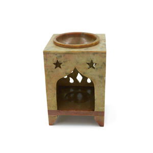 เตาน้ำมันหอมระเหยที่ทำจากหินสบู่ธรรมชาติใช้สำหรับตกแต่งบ้านสไตล์อินเดียดีไซน์ดั้งเดิมผลิตจำนวนมาก - Product Image 5