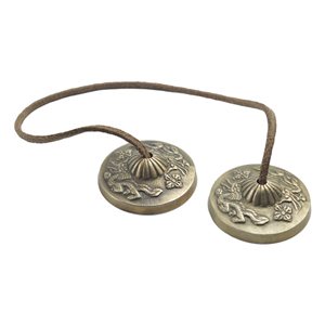 Campanas Tingsha Budistas Hechas a Mano de Latón con Acabado Dorado, Diseño de Metal de Latón para Diseño Personalizado Disponible - Product Image 4