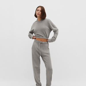 Sudadera con Capucha para Mujer, Diseño Exclusivo, Lavado Ácido, Poliéster/Algodón, Mangas Largas, Forro Polar de Alta Calidad, Estilo Crop Top, OEM ODM Personalizado - Product Image 2