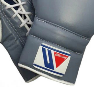 Gants de boxe à lacets Winning, gris, cuir véritable, gants de boxe professionnels pour l'entraînement et le sparring, fabriqués à la main, style japonais, 8oz 16oz - Product Image 4