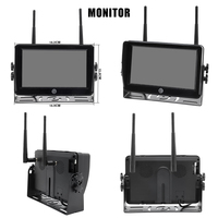 Système de caméra de recul sans fil Écran tactile 7 pouces AHD 1080P Enregistreur DVR 4 vues séparées pour camion remorque