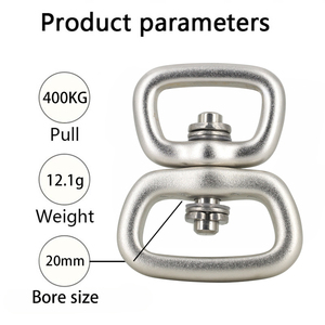 Bán buôn 4kn 360 độ xoay đôi móc mắt Nhẫn hàng không hợp kim nhôm Dây Xích Chó Carabiner cho khai thác mỏ xoay xoay - Product Image 3