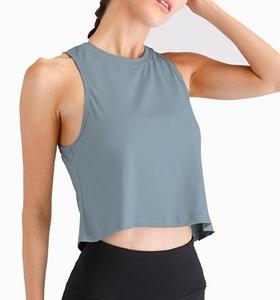 T-shirts à manches courtes simples et légers sexy pour le fitness 100% T-shirt à col rond en coton biologique pour femmes - Product Image 4