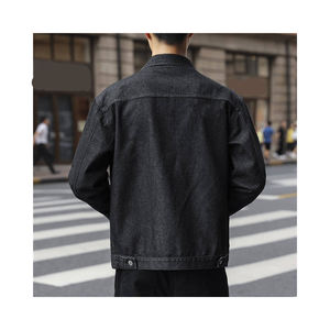 Nueva llegada de encargo azul de los hombres de mezclilla chaqueta de mezclilla estilo casual de moda con servicio OEM para la primavera - Product Image 2