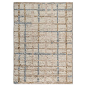 Alfombras de Lana Tejidas a Mano de Gran Tamaño, Color Marfil, con Patrón Geométrico Rectangular, Alfombras 3D para el Hogar, para Sala de Estar, Pasillo - Re-1609 - Product Image 1