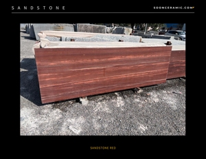 Approvisionnement direct usine – Grande dalle de pierre de grès rouge, surface flammée, origine Gujarat, design 3D pour projets de restauration, vente en gros - Product Image 2