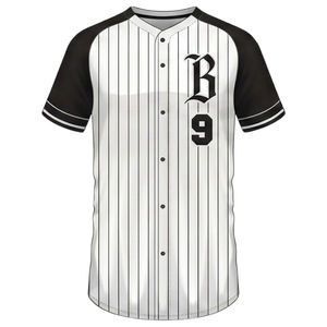 Chemises d'uniforme de baseball/softball personnalisées pour hommes adultes, 100% polyester, 300g, tissu respirant à séchage rapide, impression par sublimation, couleur unie - Product Image 1