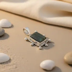 Colgante de Labradorita en Oro Rosa para Mujer - Plata 925 - Product Image 2