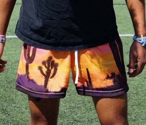 กางเกงขาสั้นตาข่ายสำหรับออกกำลังกายเล่นฟิตเนสพิมพ์ลายสำหรับผู้ชายกางเกงขาสั้นเล่นกีฬาสไตล์สตรีท - Product Image 3