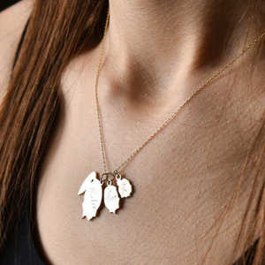 Personnalisable 14K Plaqué Or Laiton Silhouette Collier pour Femmes Mignon Lien Chaîne pour Anniversaire Occasions Anniversaire Mode - Product Image 3