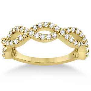 Anillo de Oro Amarillo de 14k con Diamantes de Infinito Trenzado Semi-Eternity de 0.60ct - Product Image 3