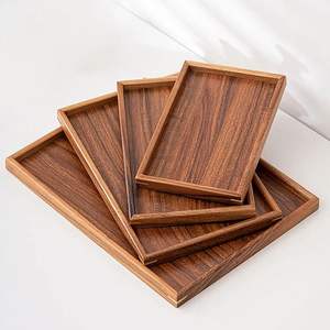 Bandeja de madera moderna tradicional de alta demanda con asa para alimentos, bebidas, aperitivos, cocina, comedor y decoración del hogar - Product Image 2