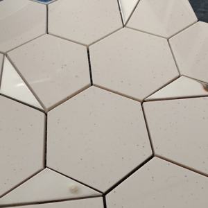 ShangarForEverySpace 73mm hexagone argent PVD carreau de mosaïque en céramique vitrifiée pour hôtels et restaurants murs de la salle à manger - Product Image 4