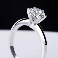 Bague de fiançailles en or blanc avec diamant de laboratoire taillé sur mesure de 1 carat, inspirée du style vintage de luxe, bijou nuptial unique, la plus vendue