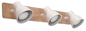 Striscia luminosa a 3 luci serie Miko, bianca e legno, GU10 (Jueric 10307) - Product Image 1