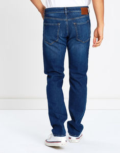 Jeans de Mezclilla para Hombre, 100% Algodón, Estilo Urbano, Diseño Personalizado, Cintura Media, Corte Recto, Ligeros, Lavado Ácido Oscuro - Product Image 2