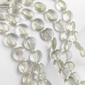 Cuentas de Amatista Verde de 8-9 mm, Forma de Moneda Facetada, 20-22 Cuentas en un Hilo de 8 Pulgadas, Cuentas de Moneda de Amatista Verde para la Elaboración de Joyas, Piedra de Nacimiento - Product Image 3