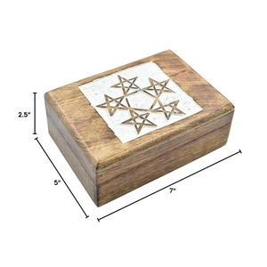 Boîte à souvenirs en bois de qualité supérieure sculptée à la main organisateur de stockage en bois de manguier avec sculpture sur le dessus fabrication indienne prix de gros - Product Image 4