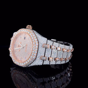 Montre mécanique à quartz sport business hip hop en diamant moissanite, nouvelle montre personnalisée plaquée or rose 14 carats pour hommes - Product Image 5