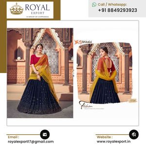 Ropa étnica india de primera calidad Georgette Lehenga Choli con Secuencia y trabajo bordado de exportador indio - Product Image 5
