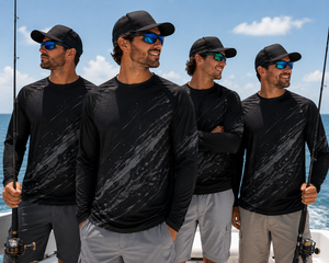 ผู้ผลิตเสื้อตกปลาแบบกำหนดเอง เสื้อฮู้ดแขนยาว แห้งเร็ว UPF 50 พิมพ์ลายดิจิทัล เสื้อผ้ากีฬากลางแจ้งประสิทธิภาพสูง โพลีเอสเตอร์ - Product Image 5