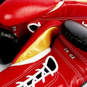 Customized Boxing MS Training <b>Gloves</b> - <b>Black</b> Red Gold <b>Lace</b> 2 - Product Image 6