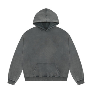 Streetwear OEM Pull à capuche vintage surdimensionné pour homme avec impression lavée à l'acide Coton mélangé lourd personnalisé - Product Image 1