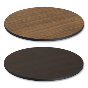 Alera ALETTRD36EW 35.5 In. Espresso/<b>Walnut</b> Round Reversible Melamine <b>Table</b> Top Contemporary Design - Product Image 1