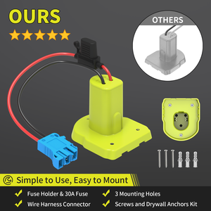 Power Wheel Batterie DC-Stecker Upgrade-Kit Kompatibel mit Ryobi 18V und Peg Perego Aufsitz-Autos - Product Image 3