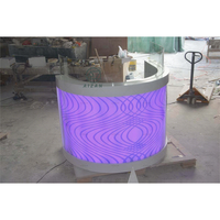 Les meubles à la maison commerciaux de barre ont mené allument l'acrylique changeant de couleur petit compteur incurvé moderne de barre de table du DJ