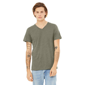 Camiseta deportiva con cuello en V de alta calidad gris estilo hombre - Product Image 4