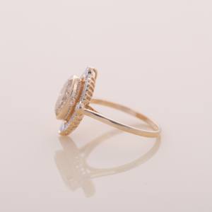 Anillo de Halo con Diamante Amarillo Ovalado de 2.85ct Cultivado en Laboratorio, Oro Amarillo, Blanco y Rosa de 9K, Joyería Fina de Lujo para Mujer, Chapado en Rodio - Product Image 3