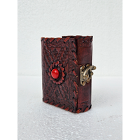 Mini journal en cuir avec pierres précieuses et serrure Vintage en relief à la main petit cahier journal pour écrire des croquis de voyage et des cadeaux