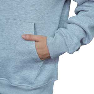 Zero Tariff RTS Mens Essential Grey Tech Fleece Blank Pullover Hoodie Premium Cotton Blend Cozy Sudadera personalizable - Product Image 2