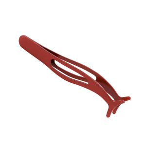 Pince à épiler avec applicateur de cils de qualité supérieure pince à épiler personnalisée à revêtement rouge et antidérapant pour cils - Product Image 1
