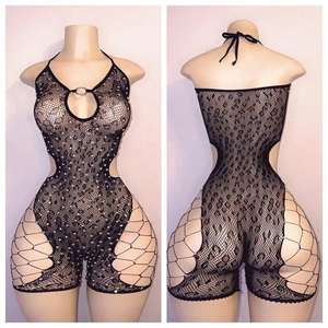 Combinaisons de club de danse pour femmes Combinaisons en maille à manches longues Combinaisons de soirée à paillettes Tenue de boîte de nuit élégante - Product Image 2