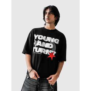 เสื้อยืดออร์แกนิคคอตตอน Young & Turnt ผ้าเจอร์ซีย์ 100% น้ำหนัก 300 กรัม ลายพิมพ์สกรีนแบบเรียบ ทรงยาว - Product Image 1